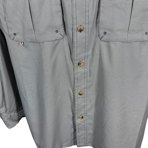 MAGELLAN Fish Gear Men’s Sz L Angler Fit Checked Convertible Sleeve Vented Shirt - Picture 6 of 12